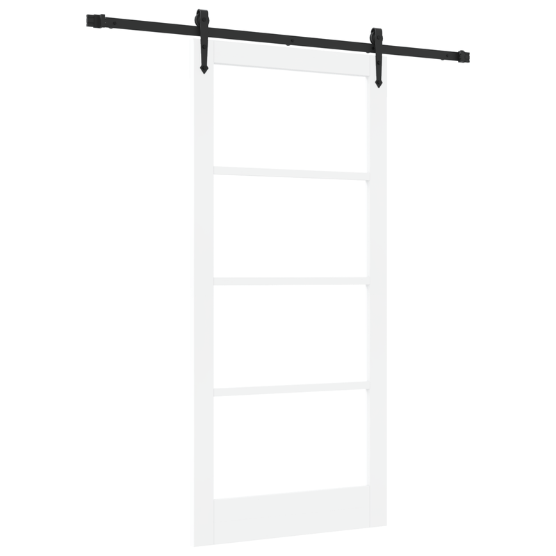Casa si Gradina - Constructii - Usi interior, exterior si garaj - Usi interior - Set usa glisanta  cu set de accesorii alb 93x202 cm din lemn masiv de pin - Infinity.ro