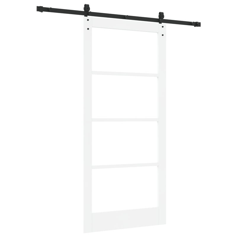 Casa si Gradina - Constructii - Usi interior, exterior si garaj - Usi interior - Set usa glisanta  cu set de accesorii alb 93x202 cm din lemn masiv de pin - Infinity.ro