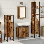 Casa si Gradina - Mobilier - Seturi de mobilier - Seturi baie - Set 4 Piese Mobilier pentru Baie Lemn Vechi Lemn Prelucrat - Infinity.ro