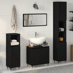 Casa si Gradina - Mobilier - Seturi de mobilier - Seturi baie - Set de mobilier baie 3 piese Stejar Negru Lemn Prelucrat - Infinity.ro