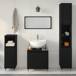 Casa si Gradina - Mobilier - Seturi de mobilier - Seturi baie - Set de mobilier baie 3 piese Stejar Negru Lemn Prelucrat - Infinity.ro