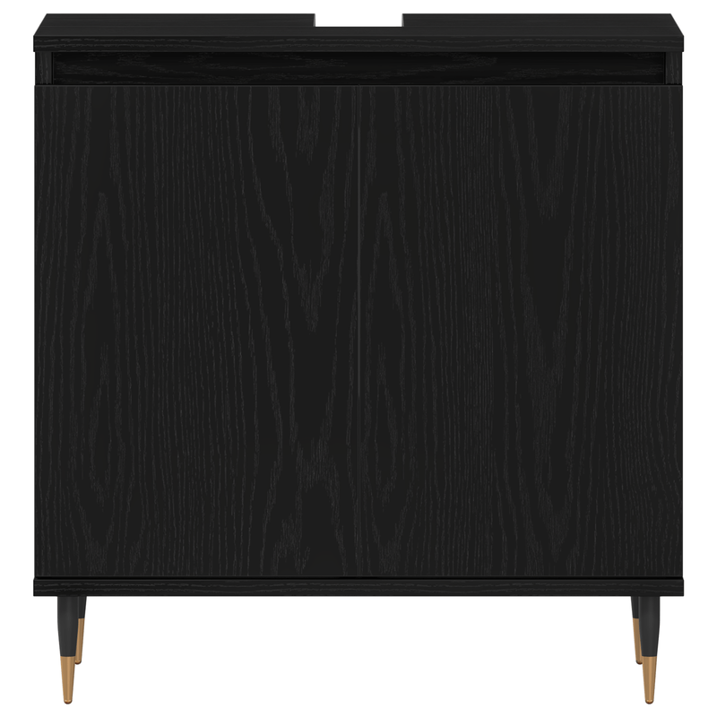 Casa si Gradina - Mobilier - Seturi de mobilier - Seturi baie - Set de mobilier baie 3 piese Stejar Negru Lemn Prelucrat - Infinity.ro