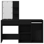 Casa si Gradina - Mobilier - Comode si corpuri - Masute de toaleta - Masa de toaleta cu LED si dulap din lemn prelucrat negru - Infinity.ro