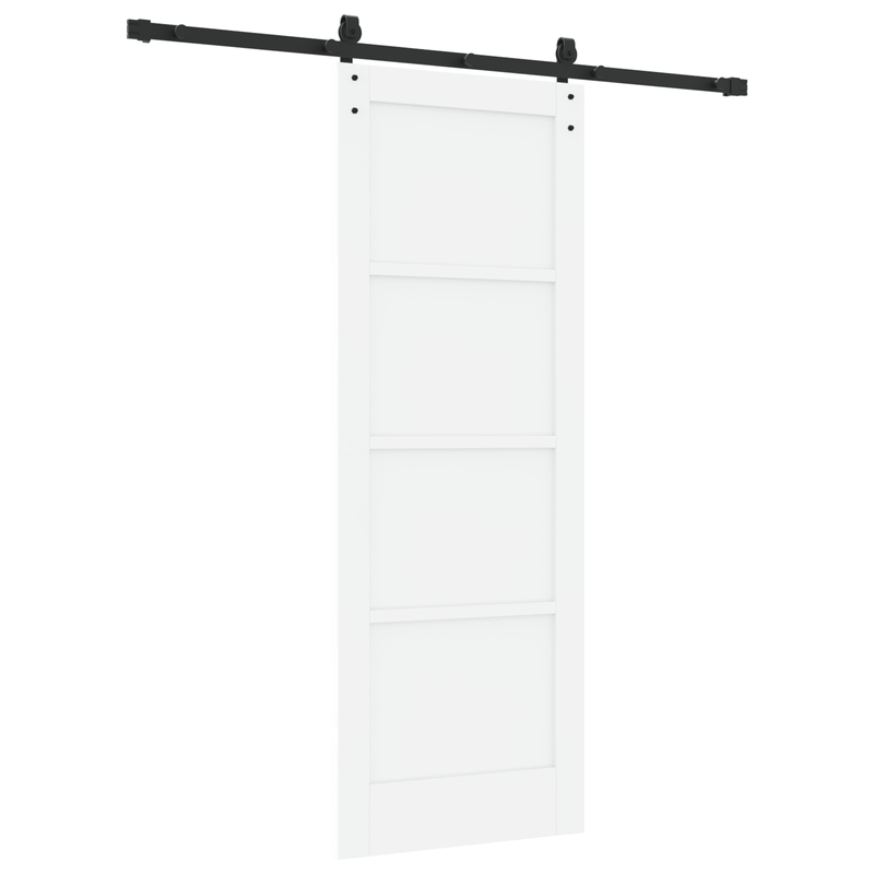 Casa si Gradina - Constructii - Usi interior, exterior si garaj - Usi garaj - Usa glisanta  cu set de accesorii alb 73.5x198.5 cm lemn masiv pin - Infinity.ro