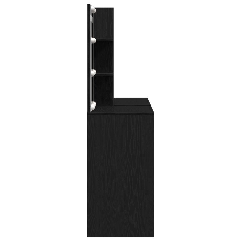 Casa si Gradina - Mobilier - Comode si corpuri - Masute de toaleta - Masa de toaleta cu LED si dulap din lemn prelucrat negru - Infinity.ro