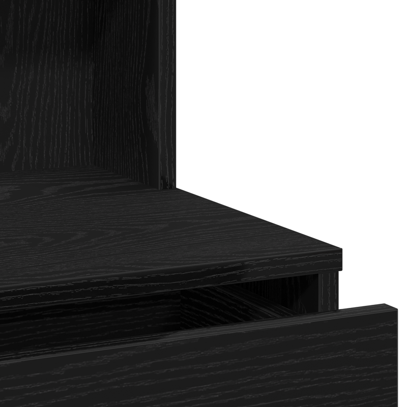 Casa si Gradina - Mobilier - Comode si corpuri - Masute de toaleta - Masa de toaleta cu LED si dulap din lemn prelucrat negru - Infinity.ro