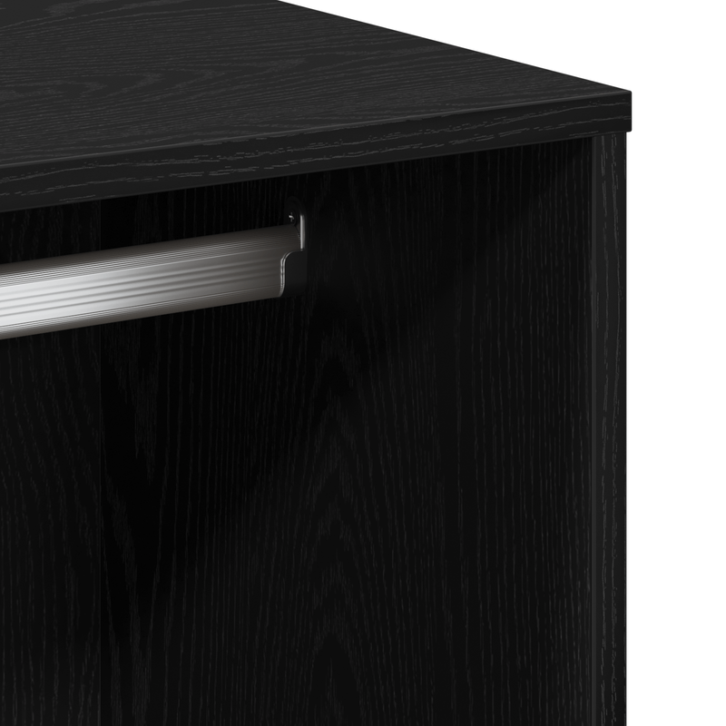 Casa si Gradina - Mobilier - Comode si corpuri - Masute de toaleta - Masa de toaleta cu LED si dulap din lemn prelucrat negru - Infinity.ro