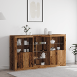 Casa si Gradina - Mobilier - Comode si corpuri - Comode - Mobilier cu Lumini LED Lemn Vechi 181.5x37x100 cm Lemn Prelucrat - Infinity.ro
