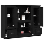 Casa si Gradina - Mobilier - Comode si corpuri - Corpuri bucatarie - Highboard Negru Stejar 132x35,5x103,5 cm Lemn Prelucrat - Infinity.ro