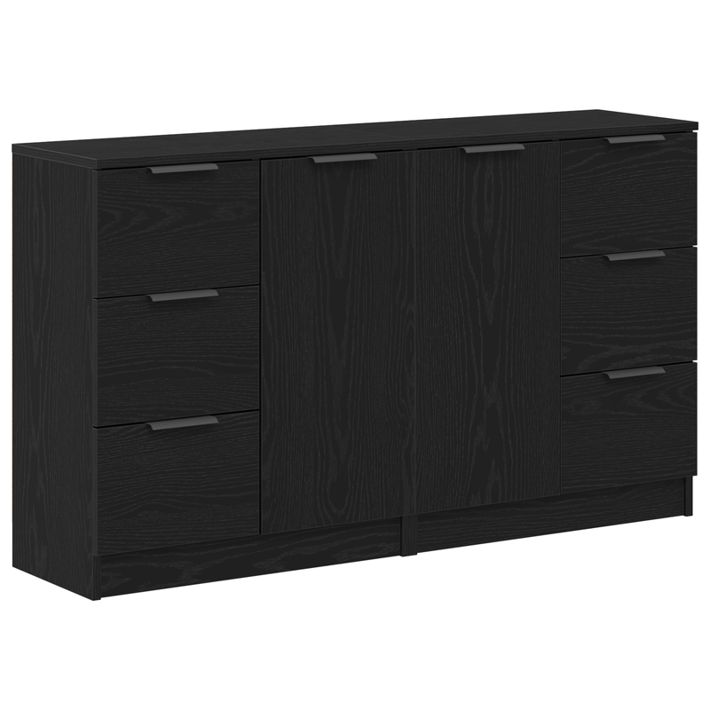Casa si Gradina - Mobilier - Comode si corpuri - Comode - Mese laterale 2 buc Negru Stejar 60x30x70 cm Lemn prelucrat - Infinity.ro