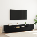 Casa si Gradina - Mobilier - Comode si corpuri - Comode - Dulap TV cu lumini LED stejar negru 200x35x40 cm lemn prelucrat - Infinity.ro
