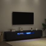 Casa si Gradina - Mobilier - Comode si corpuri - Comode - Dulap TV cu lumini LED stejar negru 200x35x40 cm lemn prelucrat - Infinity.ro