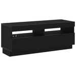 Casa si Gradina - Mobilier - Comode si corpuri - Comode - Dulap TV cu lumini LED stejar negru 200x35x40 cm lemn prelucrat - Infinity.ro