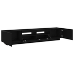 Casa si Gradina - Mobilier - Comode si corpuri - Comode - Dulap TV cu lumini LED stejar negru 200x35x40 cm lemn prelucrat - Infinity.ro