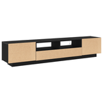 Casa si Gradina - Mobilier - Comode si corpuri - Comode - Dulap TV cu lumini LED stejar negru 200x35x40 cm lemn prelucrat - Infinity.ro
