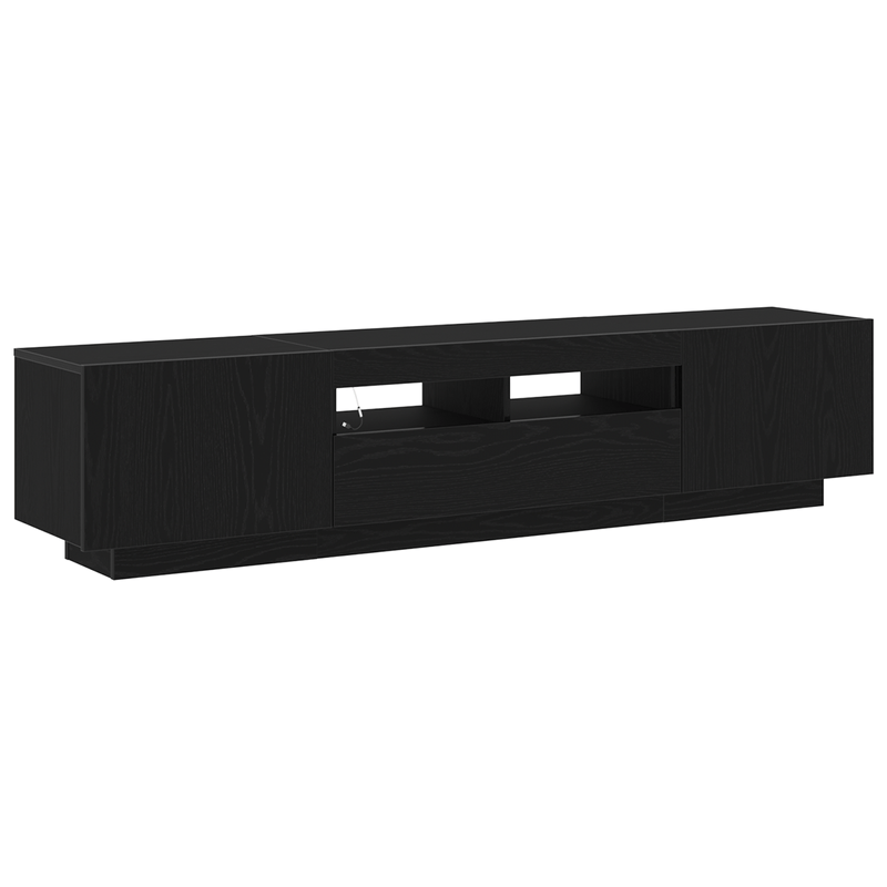 Casa si Gradina - Mobilier - Comode si corpuri - Comode - Dulap TV  cu lumini LED, stejar negru, 180x35x40 cm, din lemn prelucrat - Infinity.ro