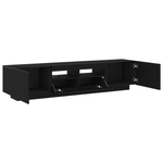 Casa si Gradina - Mobilier - Comode si corpuri - Comode - Dulap TV  cu lumini LED, stejar negru, 180x35x40 cm, din lemn prelucrat - Infinity.ro