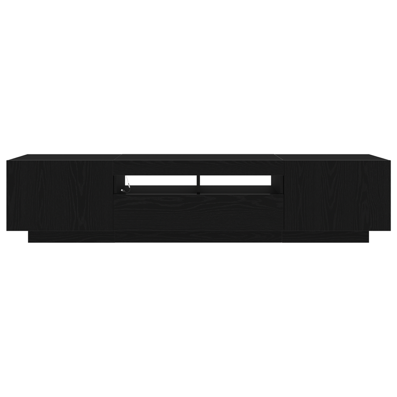 Casa si Gradina - Mobilier - Comode si corpuri - Comode - Dulap TV  cu lumini LED, stejar negru, 180x35x40 cm, din lemn prelucrat - Infinity.ro
