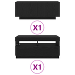 Casa si Gradina - Mobilier - Comode si corpuri - Comode - Dulap TV  cu lumini LED, stejar negru, 180x35x40 cm, din lemn prelucrat - Infinity.ro