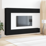 Casa si Gradina - Mobilier - Seturi de mobilier - Seturi living - Set de mobila pentru televizor , 7 piese, montat pe perete, din lemn de stejar negru - Infinity.ro