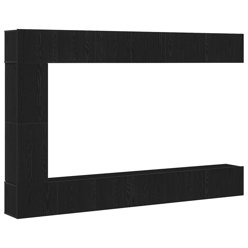Casa si Gradina - Mobilier - Seturi de mobilier - Seturi living - Set de mobila pentru televizor , 7 piese, montat pe perete, din lemn de stejar negru - Infinity.ro