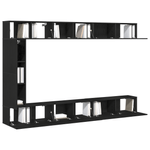 Casa si Gradina - Mobilier - Seturi de mobilier - Seturi living - Set de mobila pentru televizor , 7 piese, montat pe perete, din lemn de stejar negru - Infinity.ro