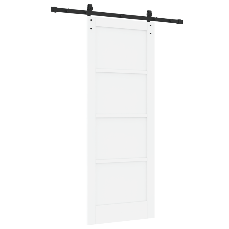 Casa si Gradina - Constructii - Usi interior, exterior si garaj - Usi interior - Usa glisanta cu set de accesorii alb 78x202 cm din lemn masiv de pin - Infinity.ro