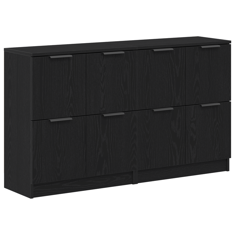 Casa si Gradina - Mobilier - Comode si corpuri - Comode - Bufete 2 buc Negru Stejar 60x30x70 cm Lemn prelucrat - Infinity.ro