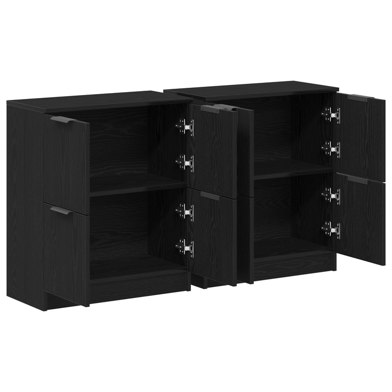 Casa si Gradina - Mobilier - Comode si corpuri - Comode - Bufete 2 buc Negru Stejar 60x30x70 cm Lemn prelucrat - Infinity.ro