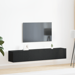 Casa si Gradina - Mobilier - Seturi de mobilier - Seturi living - Set de dulap TV 2 piese  Negru din lemn laminat - Infinity.ro