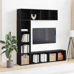 Casa si Gradina - Mobilier - Biblioteci si rafturi - Biblioteci - Biblioteci 3 pcs Stejar Negru 36x30x143 cm Lemn prelucrat - Infinity.ro