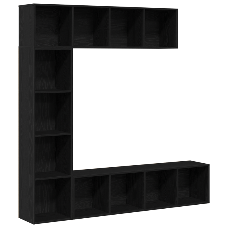 Casa si Gradina - Mobilier - Biblioteci si rafturi - Biblioteci - Biblioteci 3 pcs Stejar Negru 36x30x143 cm Lemn prelucrat - Infinity.ro