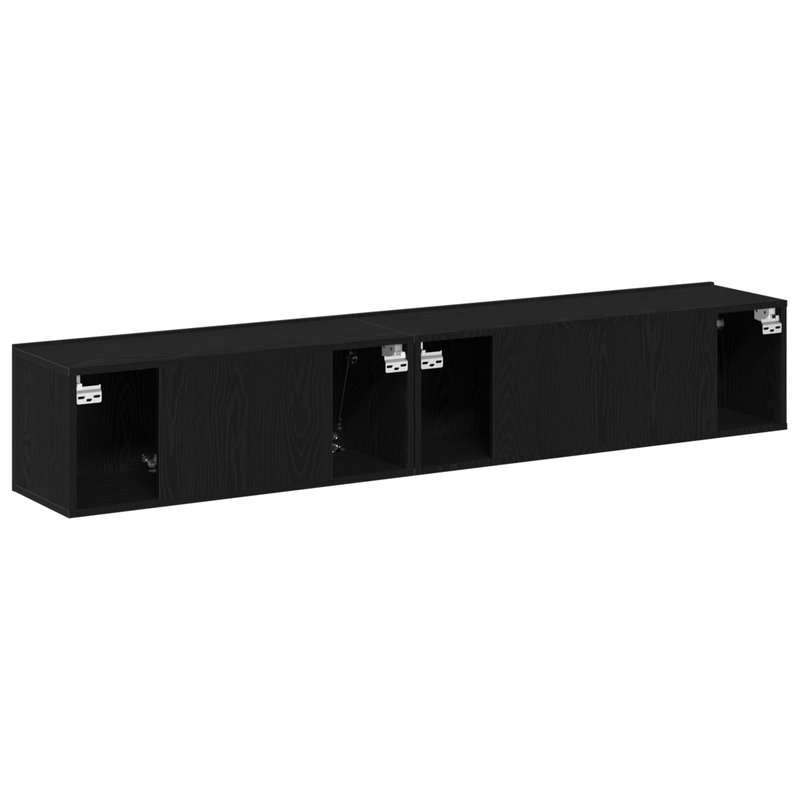 Casa si Gradina - Mobilier - Seturi de mobilier - Seturi living - Set de dulap TV 2 piese  Negru din lemn laminat - Infinity.ro