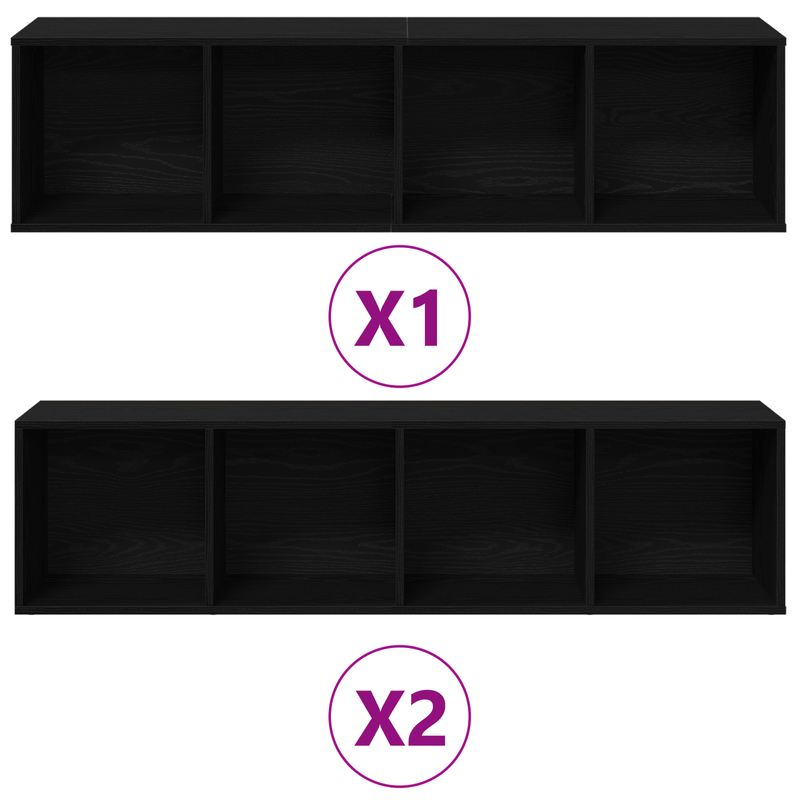 Casa si Gradina - Mobilier - Biblioteci si rafturi - Biblioteci - Biblioteci 3 pcs Stejar Negru 36x30x143 cm Lemn prelucrat - Infinity.ro