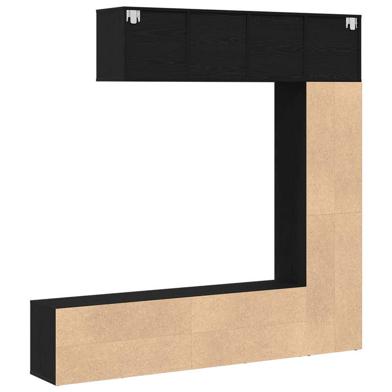 Casa si Gradina - Mobilier - Biblioteci si rafturi - Biblioteci - Biblioteci 3 pcs Stejar Negru 36x30x143 cm Lemn prelucrat - Infinity.ro