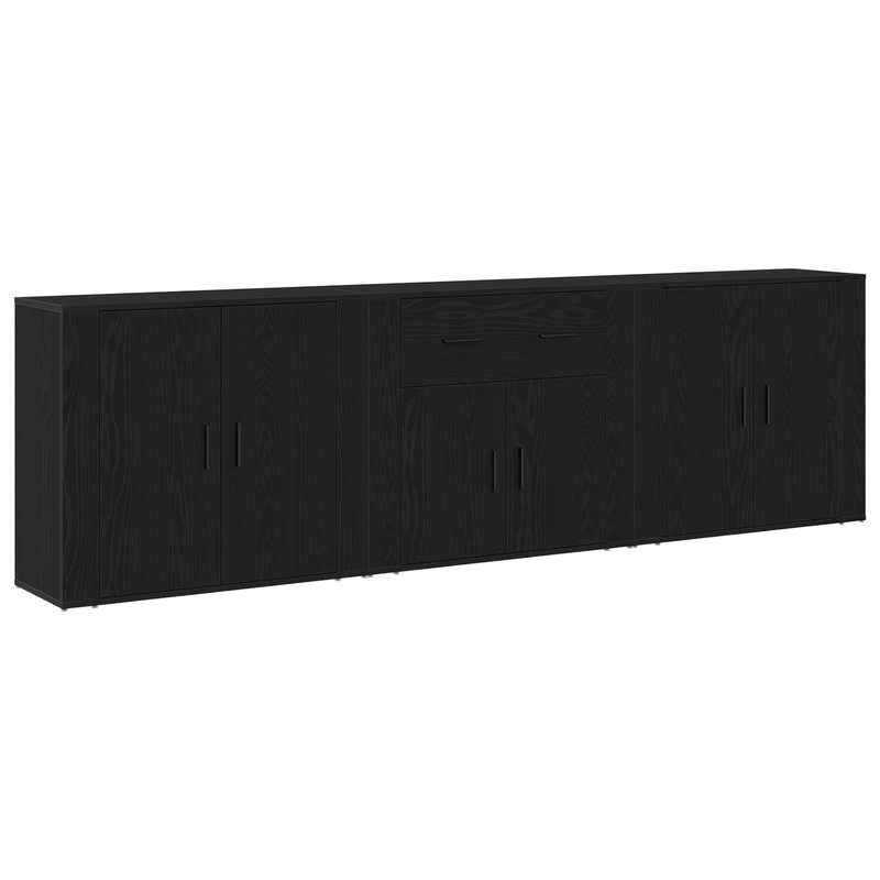 Casa si Gradina - Mobilier - Seturi de mobilier - Seturi living - Set 3 sideboarduri Stejar Negru Lemn prelucrat - Infinity.ro