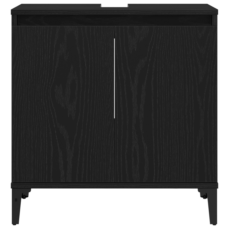 Casa si Gradina - Mobilier - Seturi de mobilier - Seturi baie - Set Mobilier Baie 3 Piese Stejar Negru Lemn Prelucrat - Infinity.ro