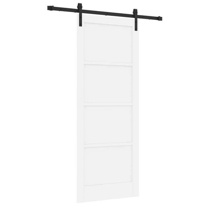 Casa si Gradina - Constructii - Usi interior, exterior si garaj - Usi garaj - Usa Glisanta  cu Set Hardware Alb 83x211 cm Lemn Solid de Pin - Infinity.ro