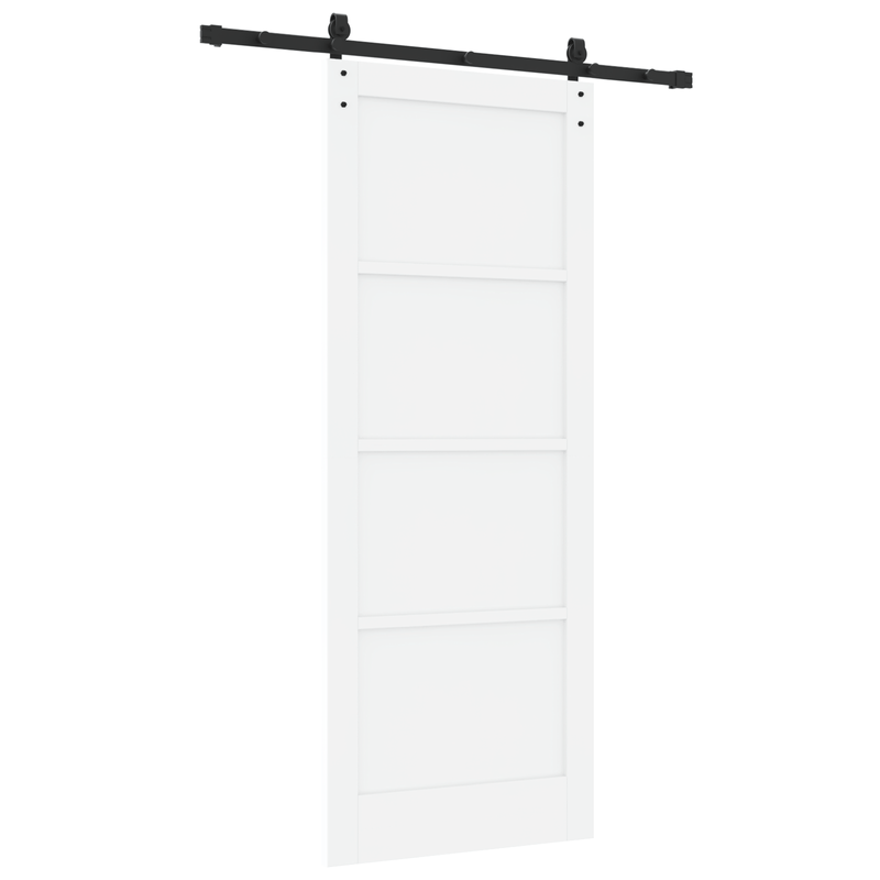Casa si Gradina - Constructii - Usi interior, exterior si garaj - Usi garaj - Usa Glisanta  cu Set Hardware Alb 83x211 cm Lemn Solid de Pin - Infinity.ro