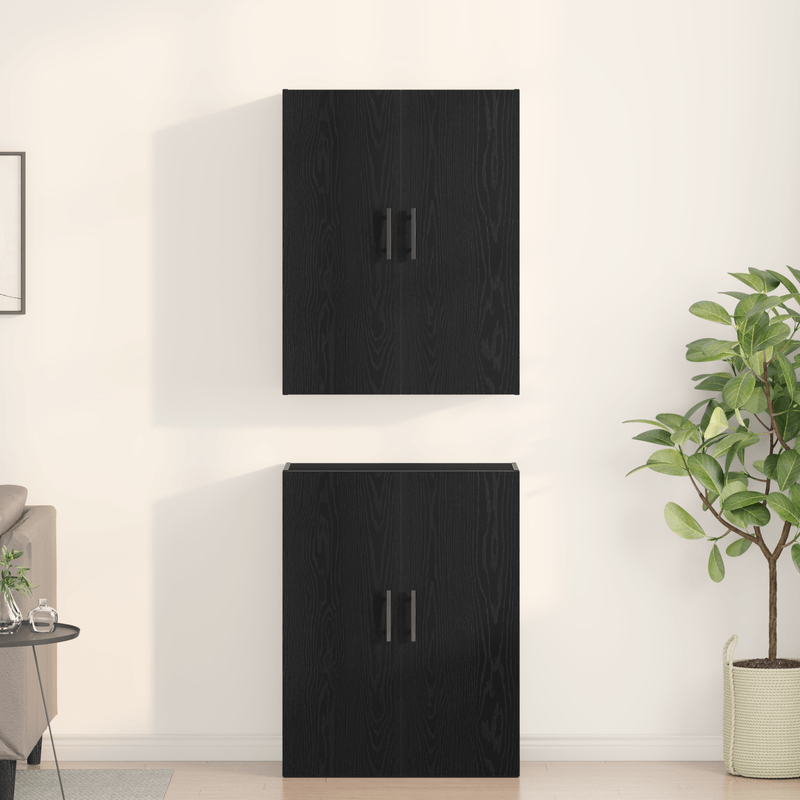 Casa si Gradina - Mobilier - Comode si corpuri - Comode - Dulapuri, 2 buc., stejar negru, 69,5x34x180 cm, lemn prelucrat - Infinity.ro