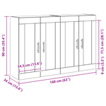 Casa si Gradina - Mobilier - Comode si corpuri - Comode - Dulapuri montate pe perete 2 piese Stejar negru Lemn prelucrat - Infinity.ro