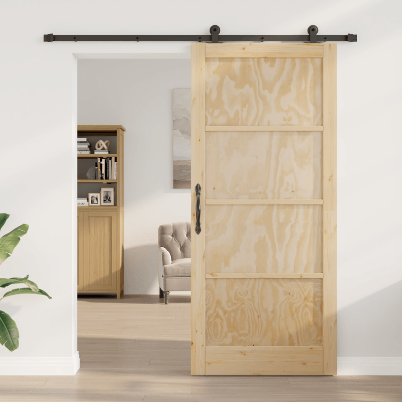 Casa si Gradina - Constructii - Usi interior, exterior si garaj - Usi garaj - Usa glisanta  cu set hardware 93x211 cm din lemn masiv de pin - Infinity.ro