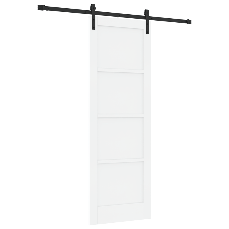 Casa si Gradina - Constructii - Usi interior, exterior si garaj - Usi garaj - Usa glisanta  cu set de hardware alb 73.5x211 cm din lemn masiv de pin - Infinity.ro