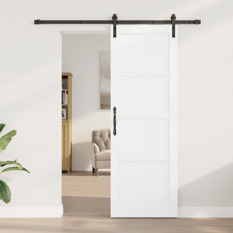 Casa si Gradina - Constructii - Usi interior, exterior si garaj - Usi garaj - Usa glisanta  cu set de hardware alb 73.5x211 cm din lemn masiv de pin - Infinity.ro