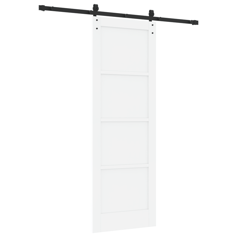 Casa si Gradina - Constructii - Usi interior, exterior si garaj - Usi garaj - Usa glisanta  cu set de hardware alb 73.5x211 cm din lemn masiv de pin - Infinity.ro
