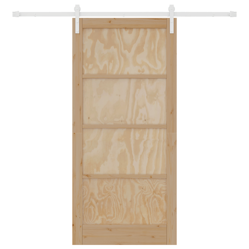 Casa si Gradina - Constructii - Usi interior, exterior si garaj - Usi interior - Usa glisanta  cu set de accesorii 93x202 cm Lemn masiv Pin - Infinity.ro