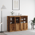 Casa si Gradina - Mobilier - Comode si corpuri - Comode - Comoda cu LED-uri Lemn Vechi 142.5x37x100 cm Lemn Inginerit - Infinity.ro