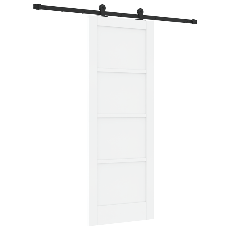 Casa si Gradina - Constructii - Usi interior, exterior si garaj - Usi interior - Usa glisanta  cu set de accesorii alb 73.5x198.5 cm din lemn masiv de pin - Infinity.ro