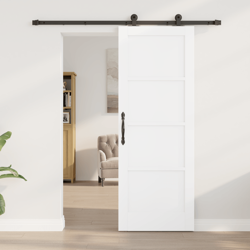 Casa si Gradina - Constructii - Usi interior, exterior si garaj - Usi interior - Usa glisanta  cu set de accesorii alb 73.5x198.5 cm din lemn masiv de pin - Infinity.ro