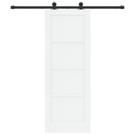 Casa si Gradina - Constructii - Usi interior, exterior si garaj - Usi interior - Usa glisanta  cu set de accesorii alb 73.5x198.5 cm din lemn masiv de pin - Infinity.ro